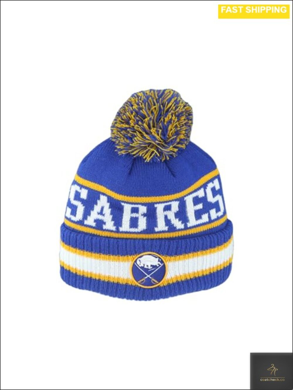NHL Buffalo Sabres Pom Beanie Knit Hat - Unisex Fan Apparel
